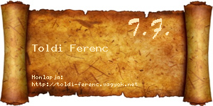 Toldi Ferenc névjegykártya