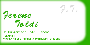 ferenc toldi business card